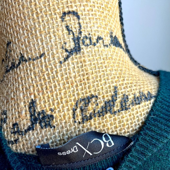 Emerald Green & Black Soft Wool Sweater Dress - Picture 5 of 5